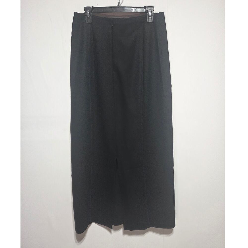 Eddie Bauer Wool Blend Black Maxi Pencil Skirt Size 12 Tall Vintage - Picture 2 of 7